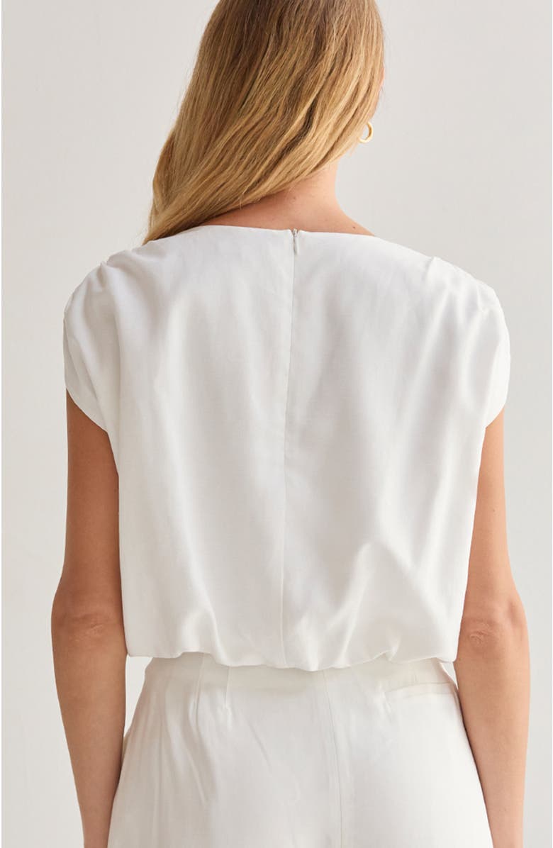 CRESCENT Cap Sleeve Bubble Hem Top, Alternate, color, Ivory