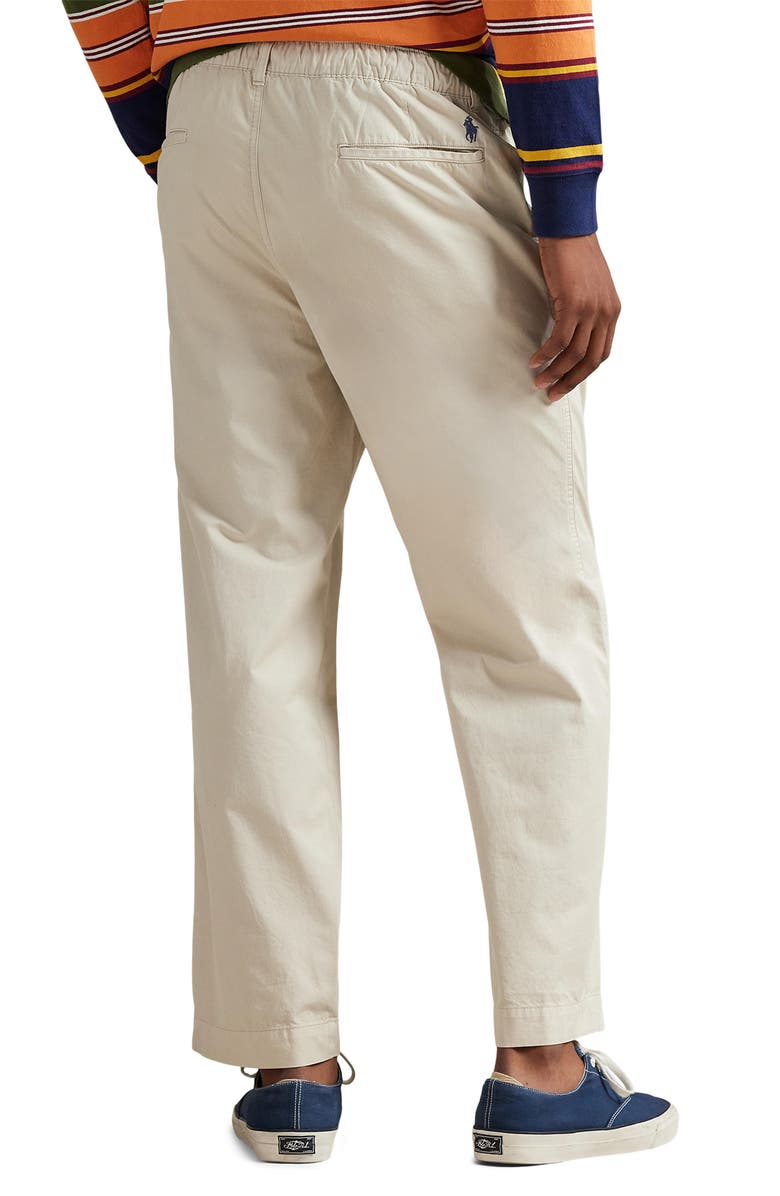 Polo Ralph Lauren Prepster Pleated Cotton Twill Easy Drawstring Pants, Alternate, color, Stoneware Grey