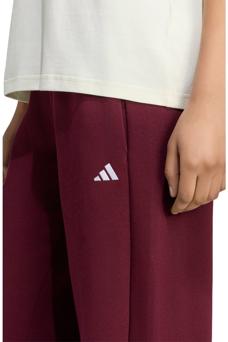 Fleece Straight Leg Pants, Alternate, color, MAROON/ WHITE
