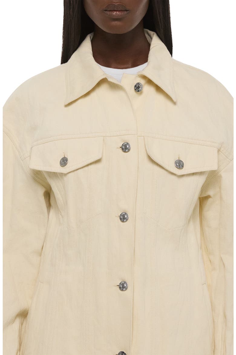 Metallic Crushable Crinkle Denim Jacket, Alternate, color, MUSLIN