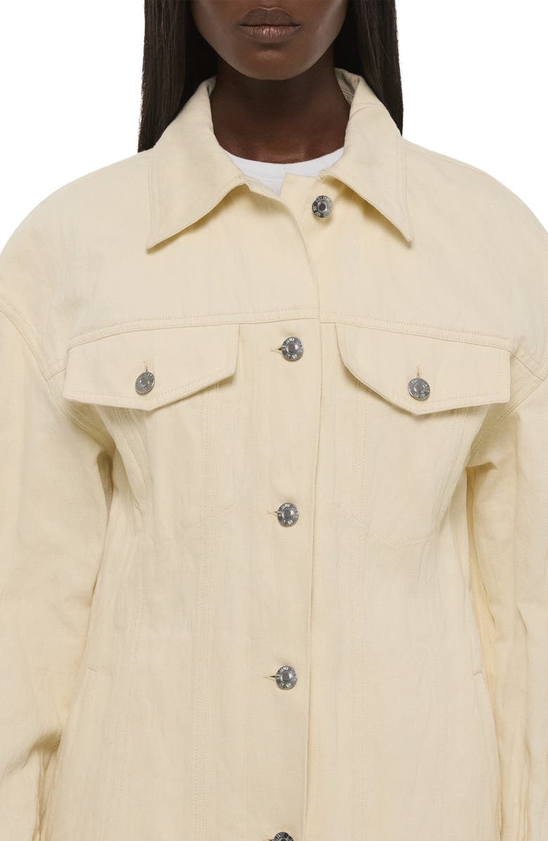 Helmut Lang Metallic Crushable Crinkle Denim Jacket, Alternate, color, Muslin