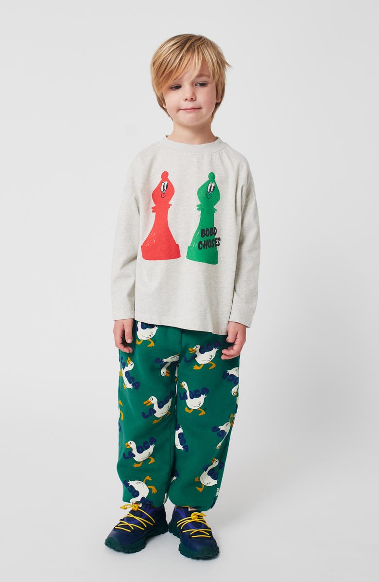 Bobo Choses Kids' La Oca Cotton Sweatpants, Alternate, color, Green