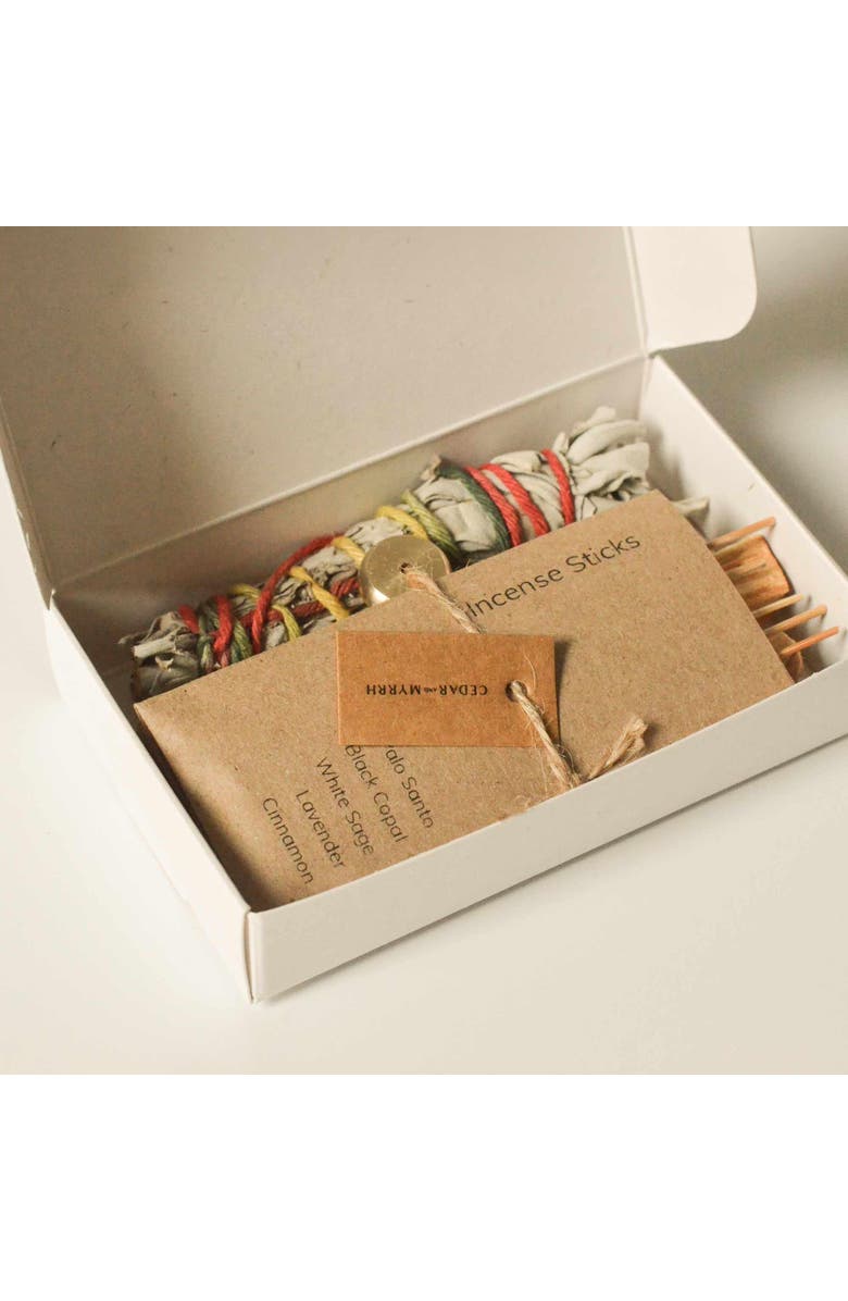 Cedar and Myrrh Sacred Burning Ritual Kit - Incense, Palo Santo and Sage, Alternate, color, NO COLOR