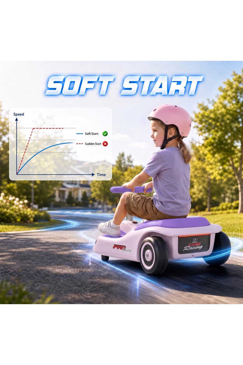2-in-1 Electric Wiggle Swing Car with Pedal, Alternate, color, Purple