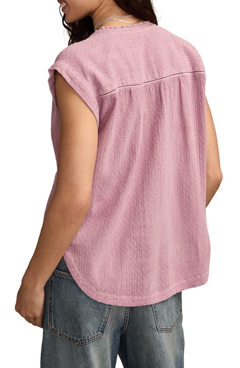 Lucky Brand Clip Dot Cotton Button-Up Shirt, Alternate, color, Orchid Haze