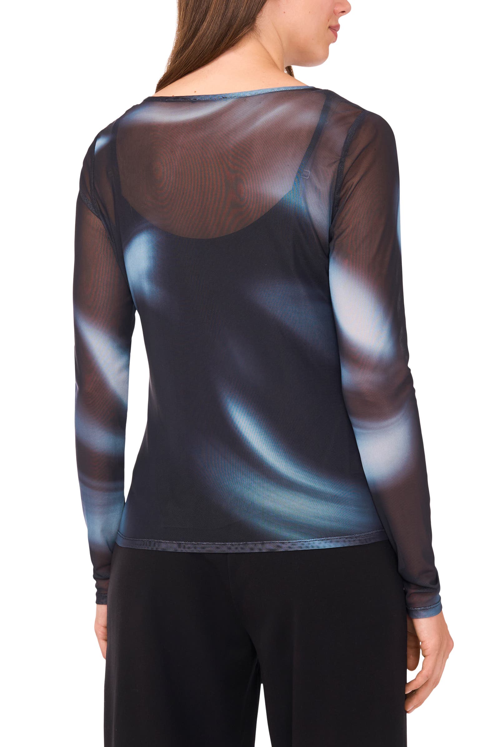 Halogen® Swift Blur Mesh Top | Nordstromrack