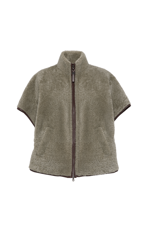 Curly shearling outerwear jacket