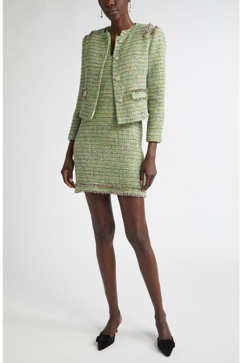 Arden Metallic Tweed Jacket, Alternate, color, JADE/ LIGHT JADE MULTI
