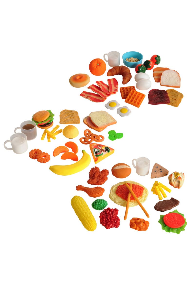 Life-Size Pretend Play Breakfast, Lunch and Dinner Meal Sets, Main, color, Multicolored