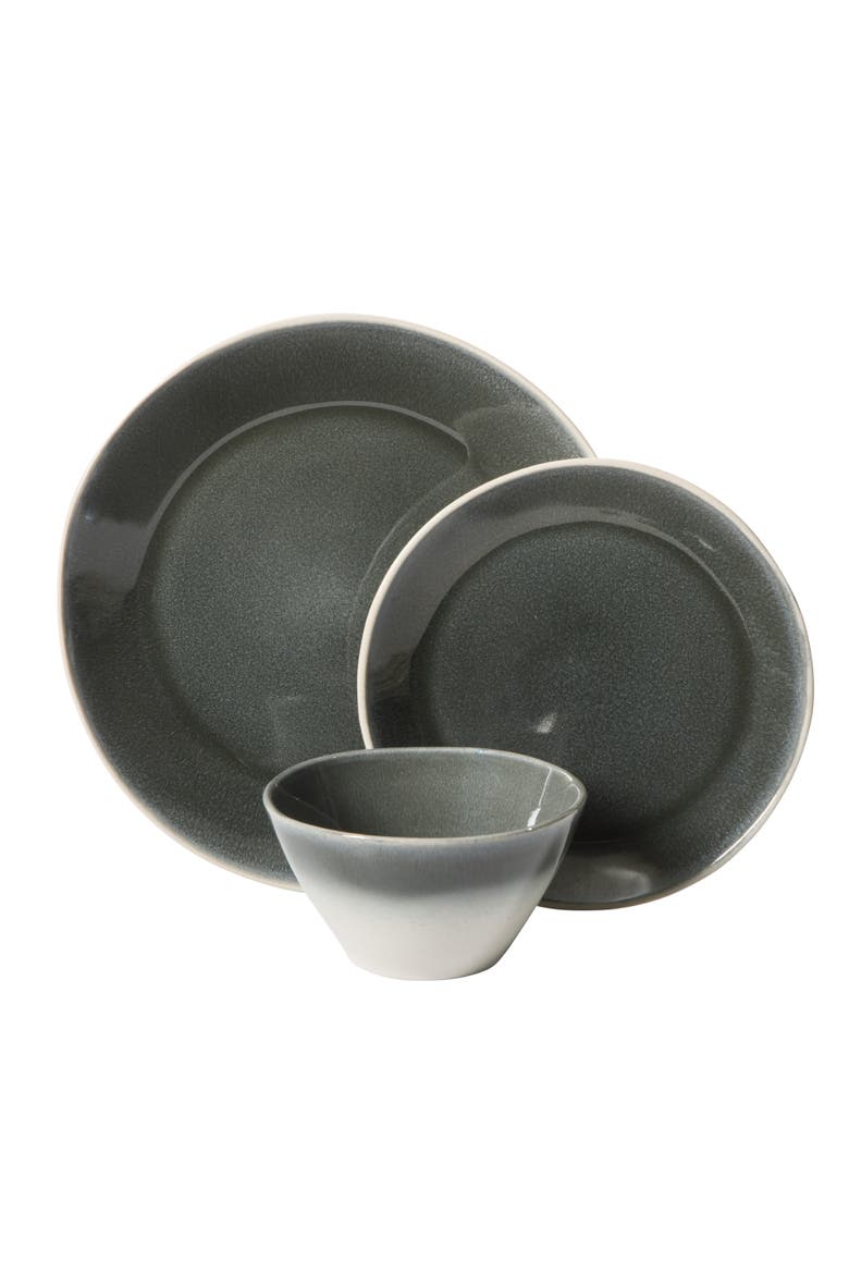 12-Piece Stoneware Dinnerware Set, Service for 4, Alternate, color, Ombre Black