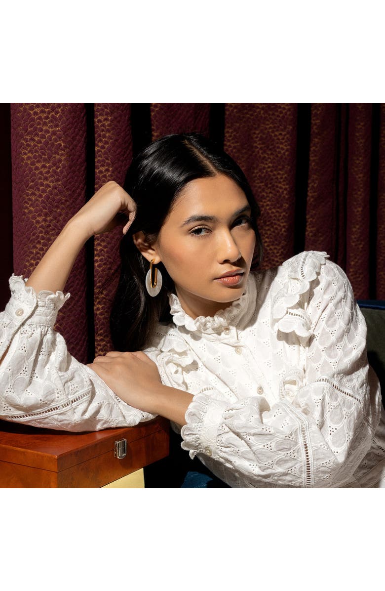 Freya Rose Warrioress Hoops Earrings, Alternate, color, Gold