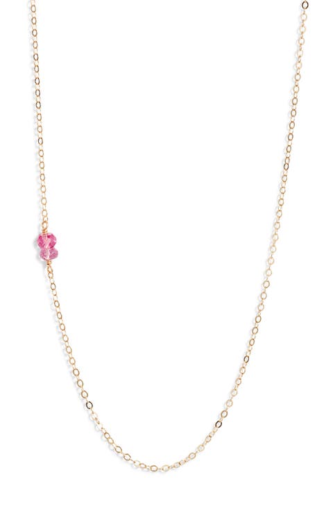 Semiprecious Stone Station Chain Necklace