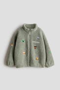 H&M Appliquéd teddy fleece jacket