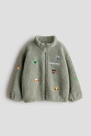 H&M Appliquéd teddy fleece jacket