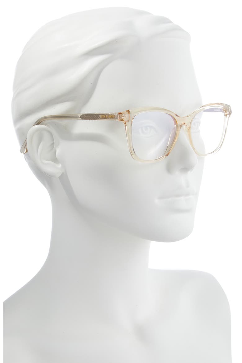 Dallas 52mm Round Blue Light Blocking Glasses, Alternate, color, CHAMPAGNE/ CLEAR