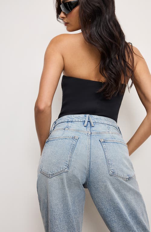 Good American Scuba Corset Strapless Bodysuit In Black