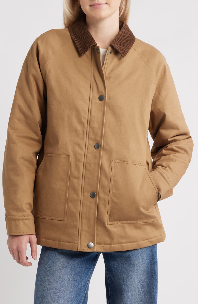 Thread & Supply Stretch Cotton Twill Chore Coat, Alternate, color, Taupe