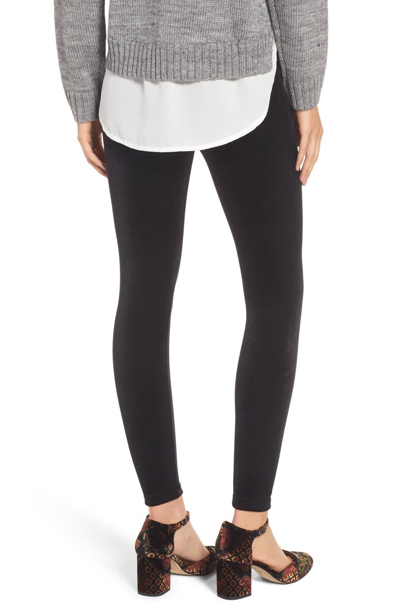 Commando Perfect Control Top Velvet Leggings, Alternate, color, Black