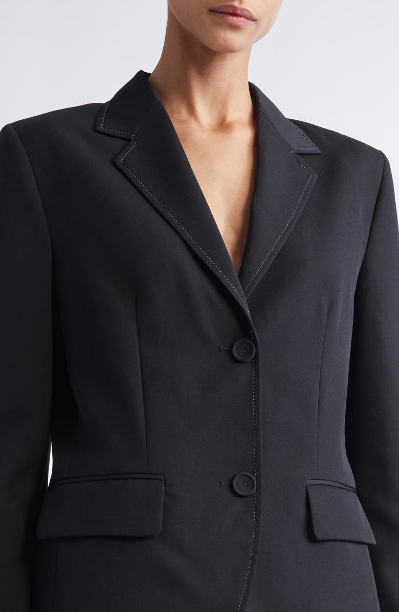 Marni Classic Lined Virgin Wool Jacket with Accentuated Waist, Alternate, color, Black