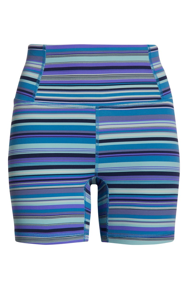 Free People FP Movement Printed Never Better Bike Shorts, Alternate, color, Blueberry Wave Strip