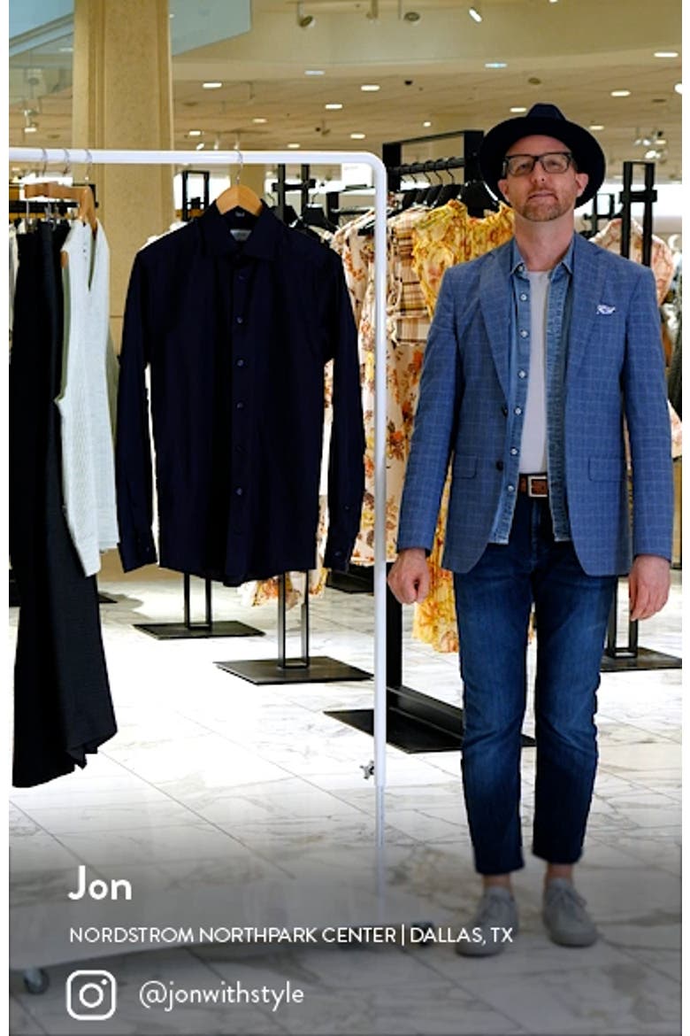 Slim Fit Solid Navy Dress Shirt video