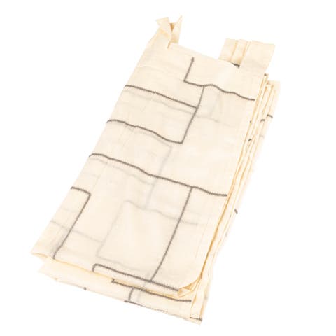 Modern Cotton Curtain Panel with Geometric Embroidery