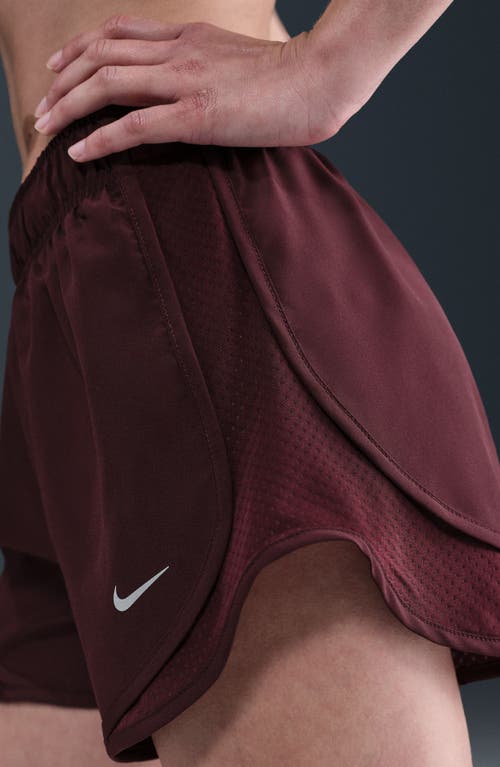 Nike Tempo Dri-fit Mid Rise 3-inch Running Shorts In Burgundy