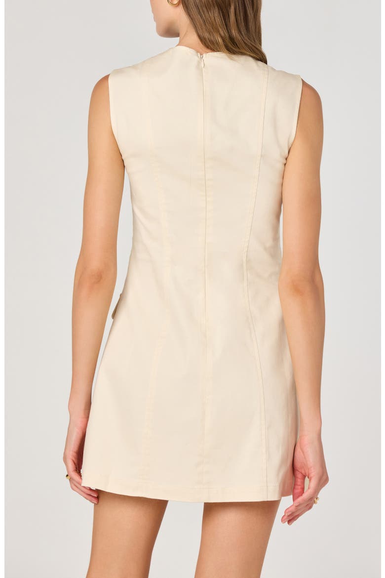 Button Front Stretch Cotton Minidress, Alternate, color, OFF WHITE