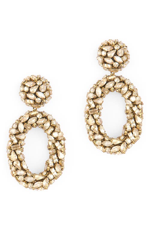 Deepa Gurnani Dinorah Crystal Drop Earrings In Gold