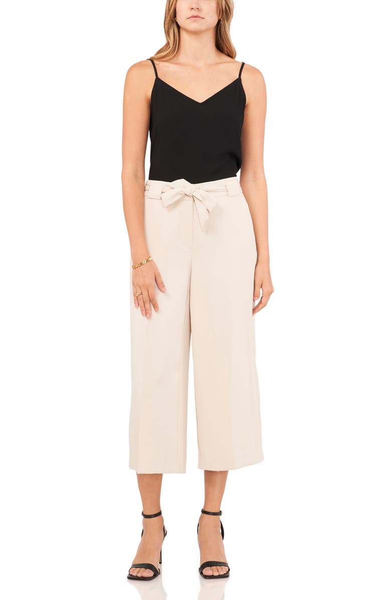 Vince Camuto Tie Waist Crop Pants, Alternate, color, 