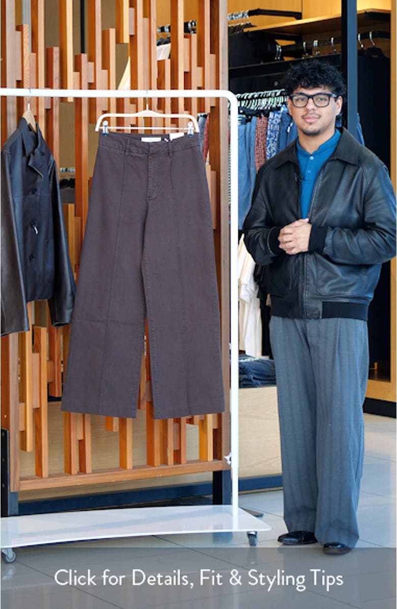 High Waist Front Seam Wide Leg Jeans, sales video thumbnail