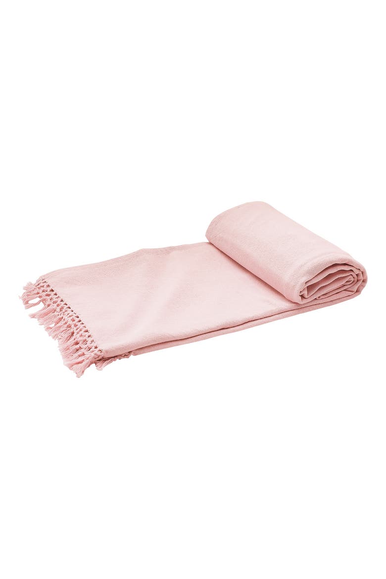Lavato Rosewood 80" x 96" Bed Throw, Main, color, Pink