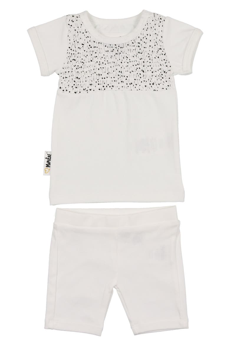 Kids' Speckle Smock Top & Shorts Set, Main, color, WHITE BOYS