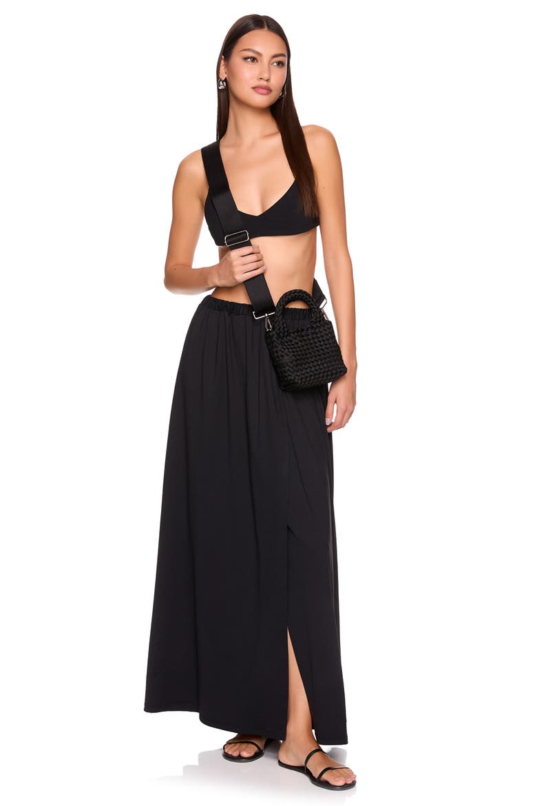 Side Slit Maxi Skirt, Alternate, color, BLACK
