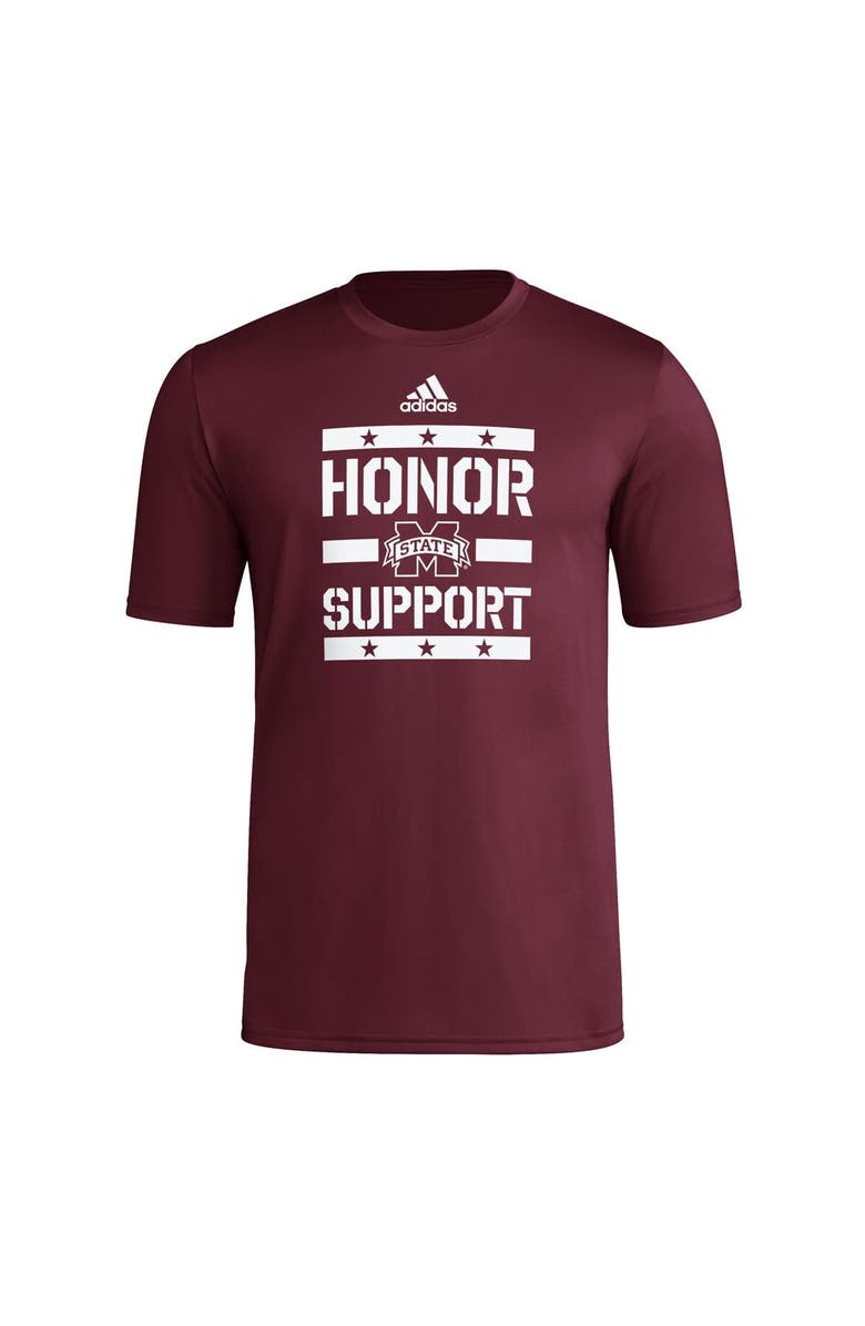 adidas Men's adidas Maroon Mississippi State Bulldogs Honor & Support Pre-Game T-Shirt, Alternate, color, Maroon