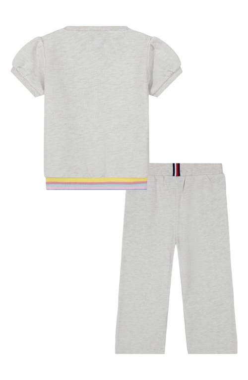 Shop Tommy Hilfiger French Terry T-shirt & Pants Set In Oatmeal