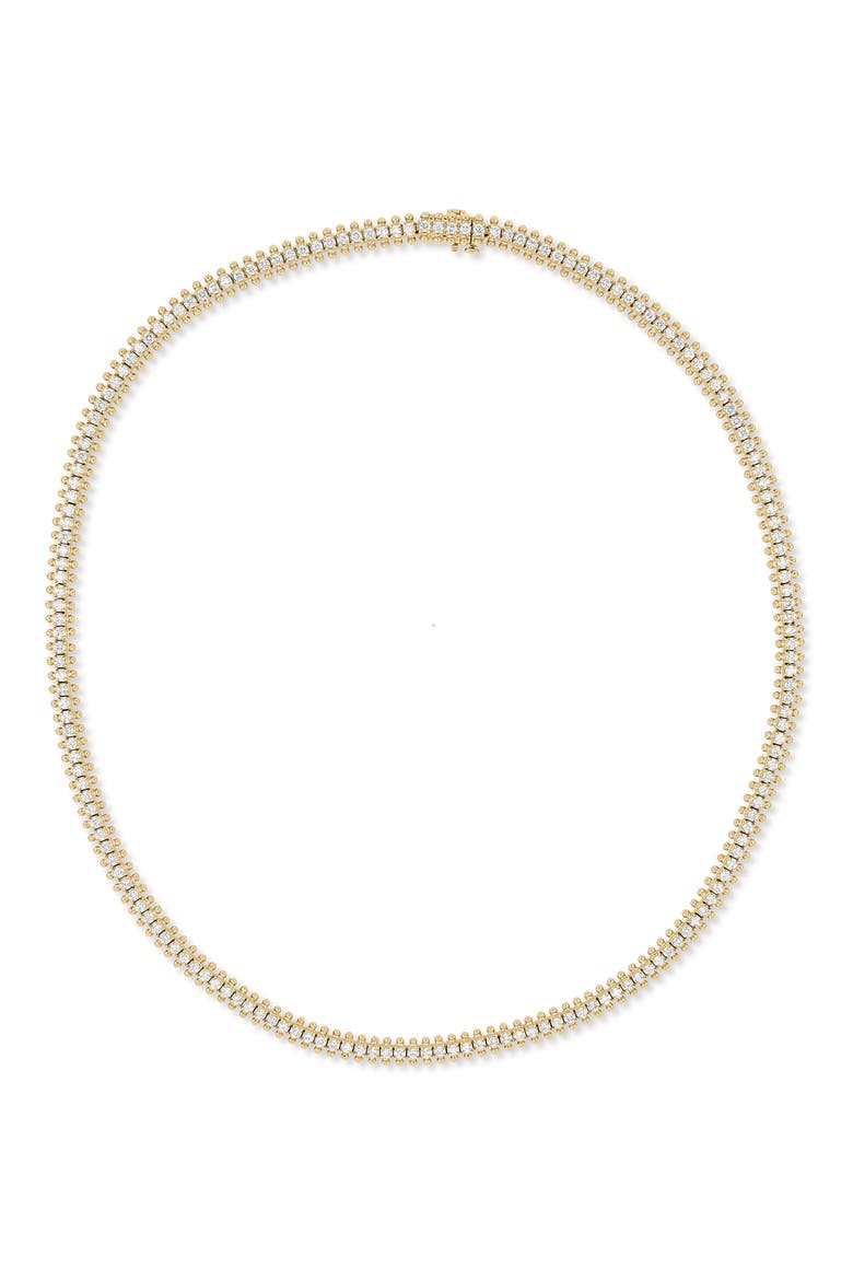 18K Gold Florentine 3.80ct Diamond Tennis Necklace, Main, color, 18K YELLOW GOLD/ DIAMOND