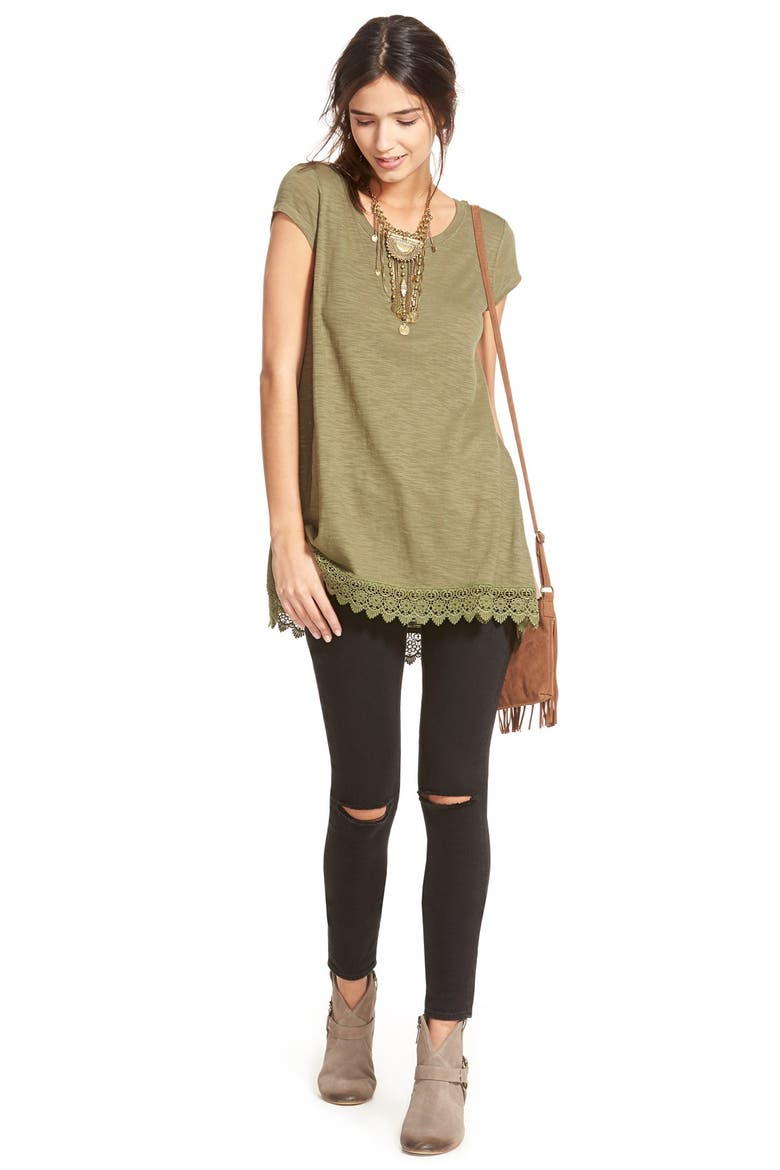 'Sarah' Distressed Skinny Jeans, Alternate, color, BLACK CAT