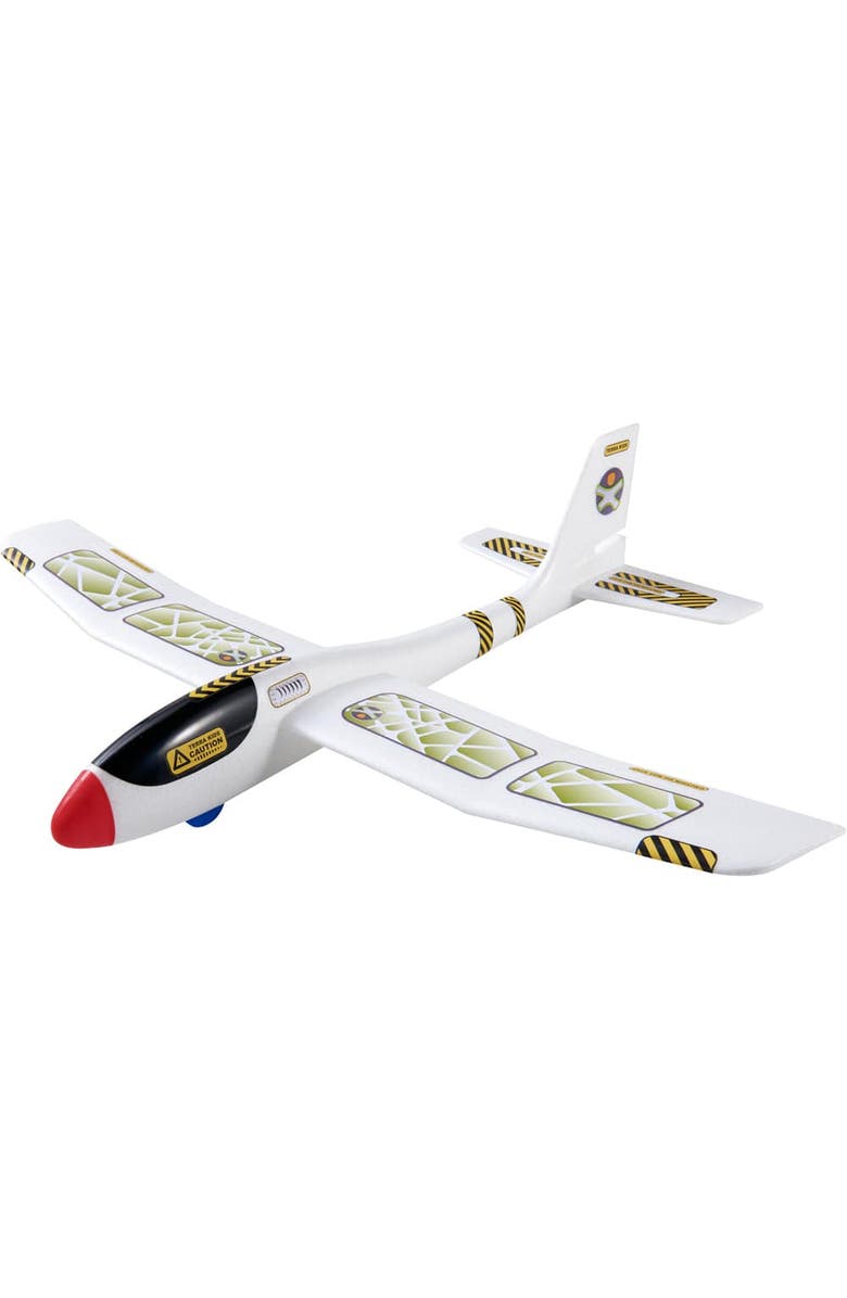 HABA Terra Kids Maxi Hand Glider with Boomerang Setting - Easy to Assemble 22" Sturdy Styrofoam Airplane with Decals, Main, color, White Multi