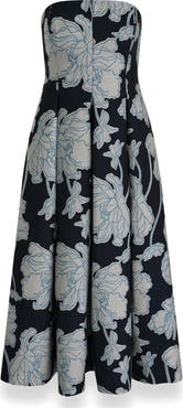 Donna Karan New York Floral Jacquard Strapless Dress