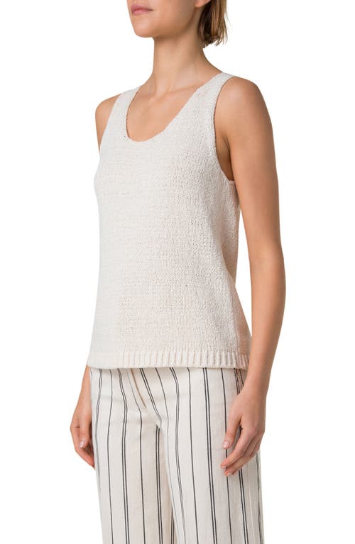 Akris Punto Summer Tweed Knit Sleeveless Top In Cashew