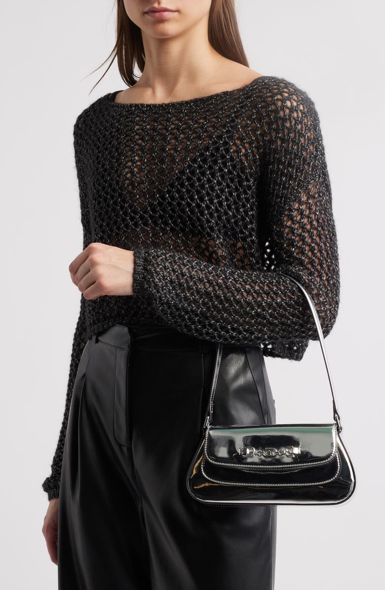 Sam Edelman Small Loraine Metallic Faux Leather Shoulder Bag, Alternate, color,