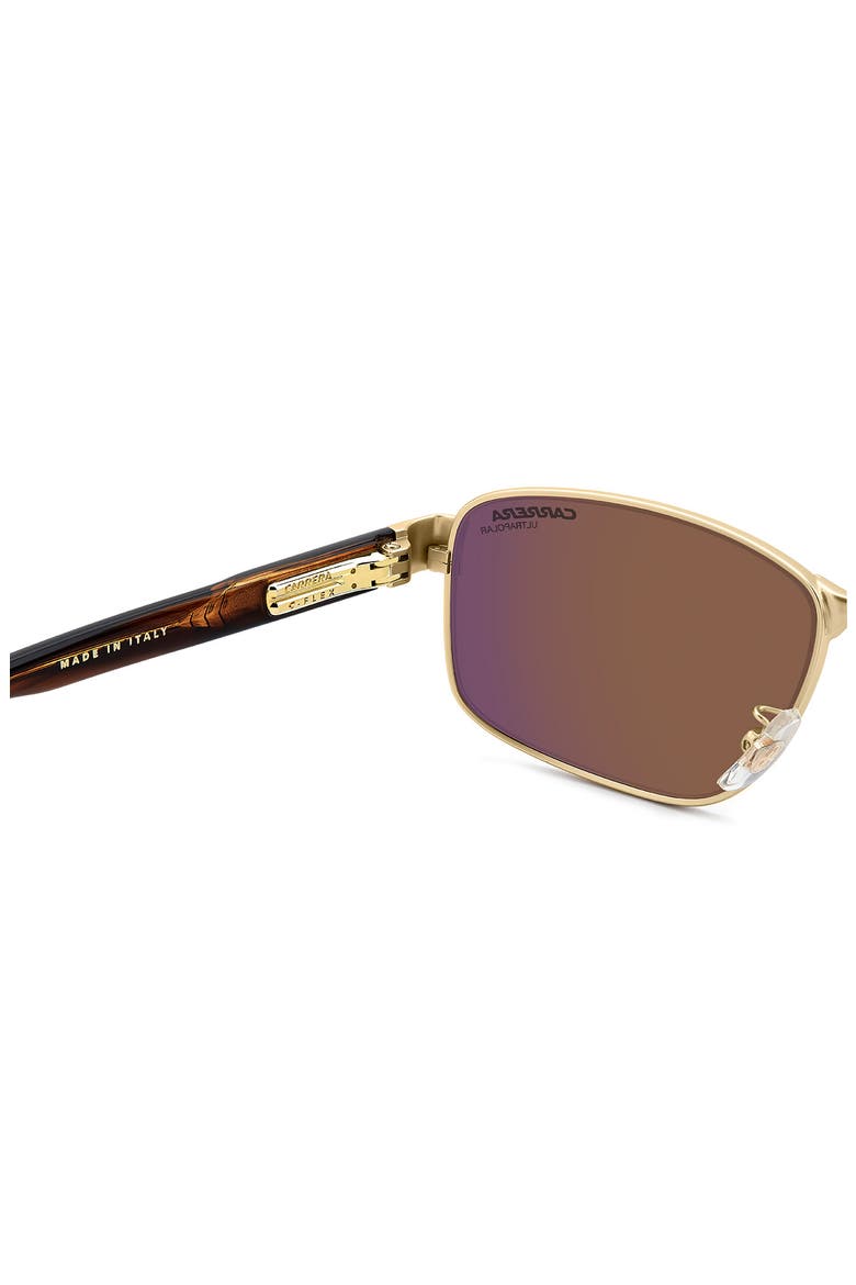 C Flex 58mm Polarized Rectangular Sunglasses, Alternate, color, MATTE GOLD