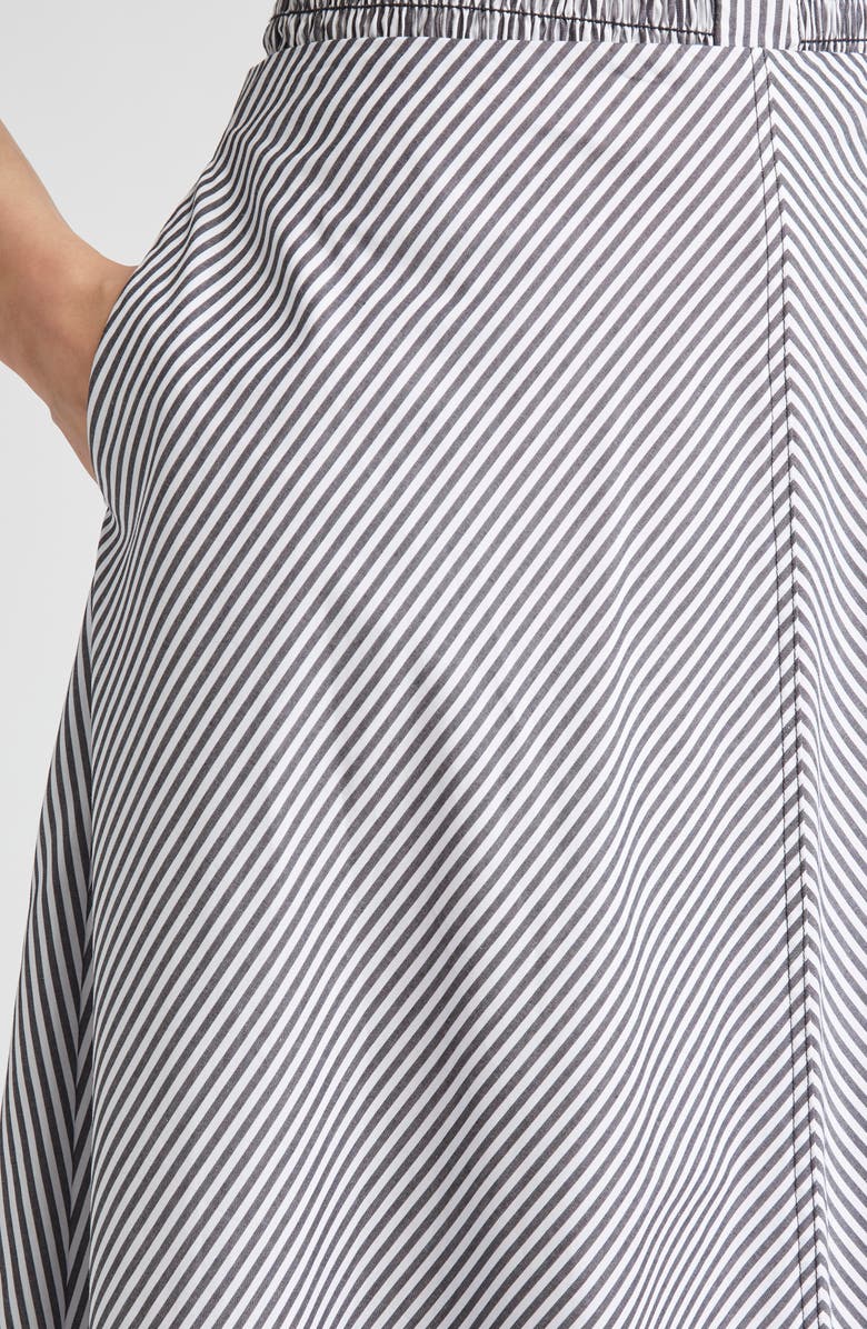 Brandon Maxwell The Knox Stripe Cotton Circle Skirt, Alternate, color, Black/ White Stripe