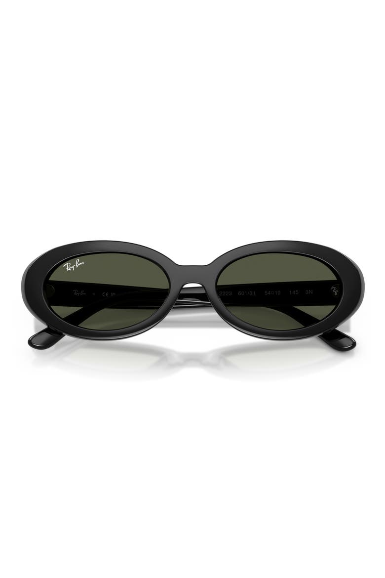 54mm Oval Sunglasses, Alternate, color, BLACK / GREEN