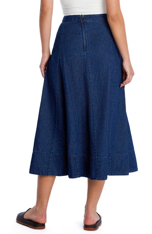 Wash Lab Denim Brilliant Denim Maxi Skirt In Rich Blue