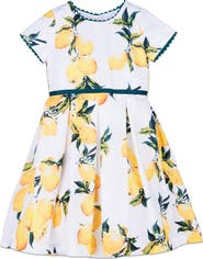 JOE-ELLA Kids' Lemon Print Party Dress