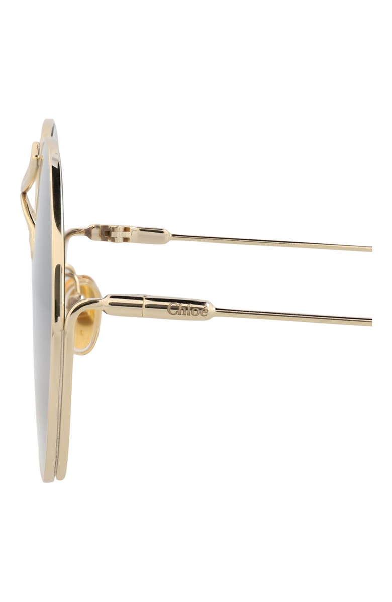 Chloé 58mm Gradient Round Sunglasses, Alternate, color, Gold Gold Grey