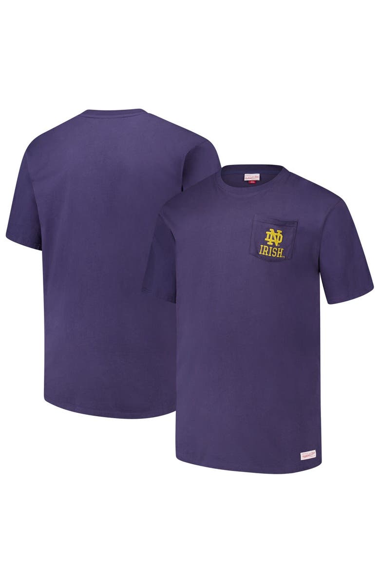 Mitchell & Ness Men's Mitchell & Ness Navy Notre Dame Fighting Irish Big & Tall Fade Away Premium T-Shirt, Main, color,