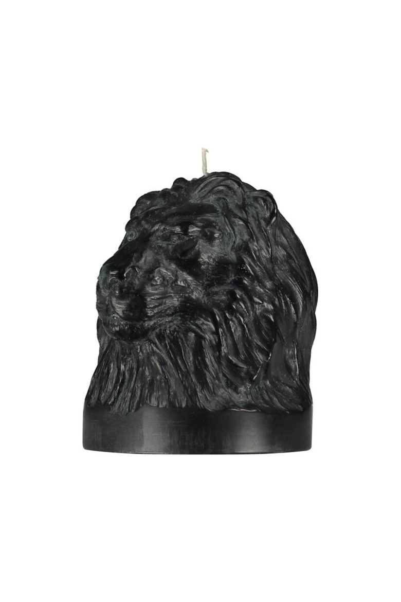 Lion Head Candle, Alternate, color, Jet Black